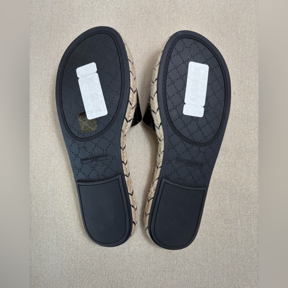 Karl Lagerfeld Paris Niya Women’s Leather Slip On Espadrille Sandals-Size: 8 - Picture 7 of 8
